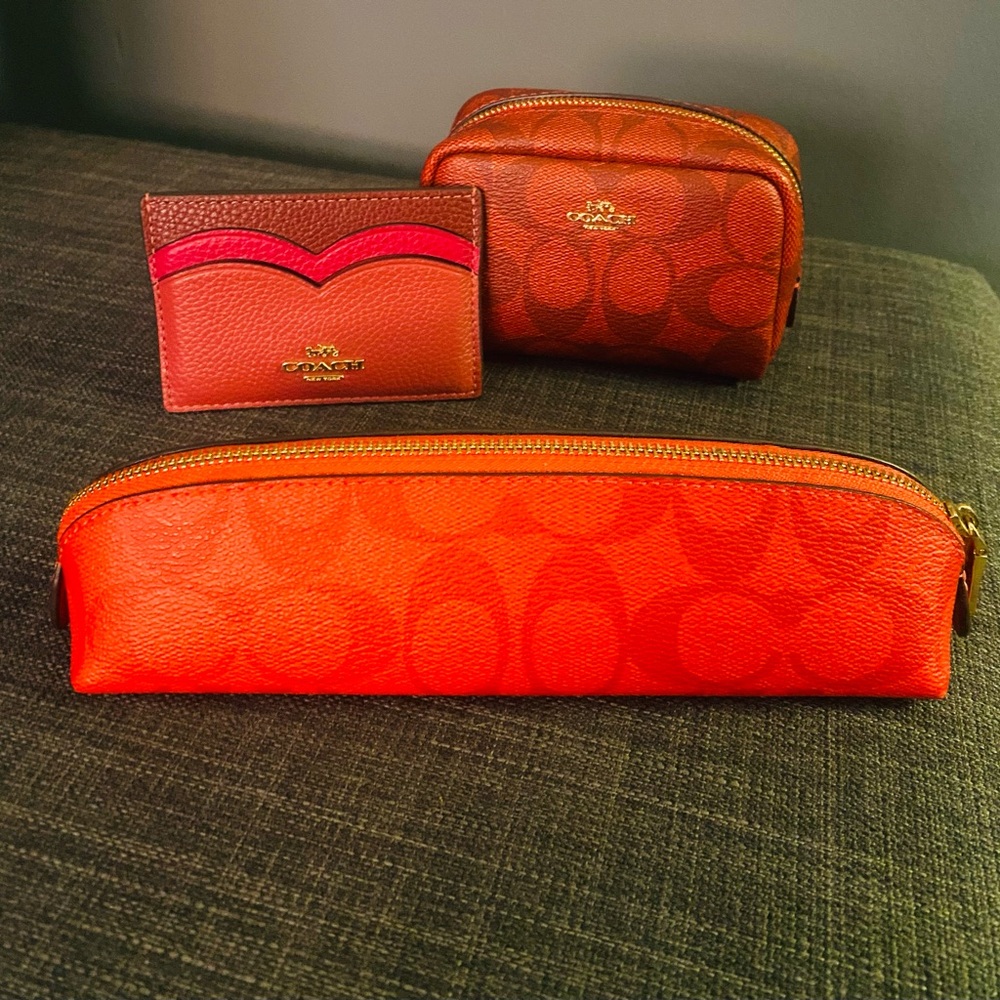 Coach mini boxy Coach wallet Coach pencil case